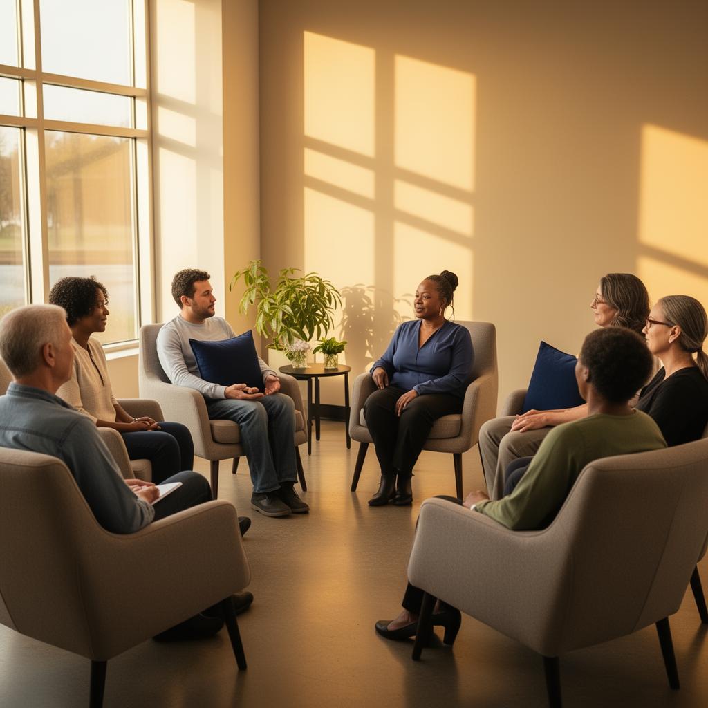 A small group therapy session at Phoenix Rehab